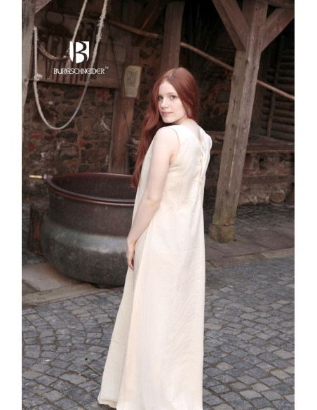 Middeleeuwse mouwloze tuniek Aveline, creme