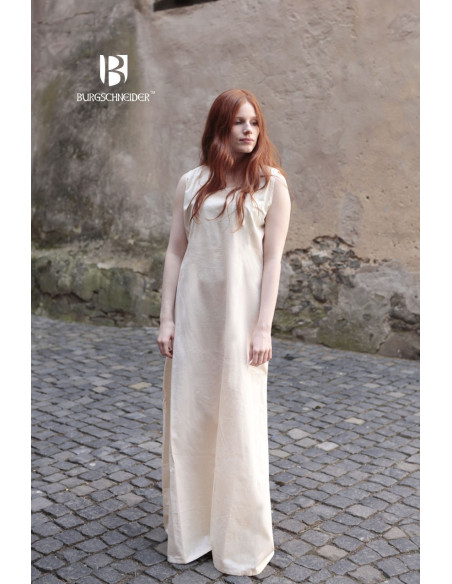 Middeleeuwse mouwloze tuniek Aveline, creme