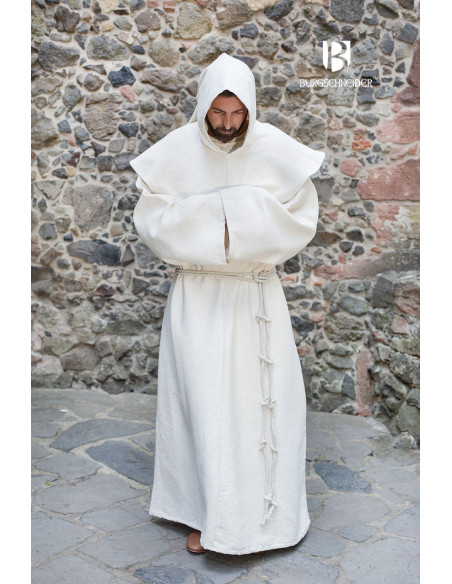 Traje de Monje medieval Benediktus, blanco