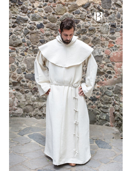 Traje de Monje medieval Benediktus, blanco