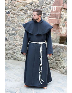 Traje de Monje medieval Benediktus, negro 2