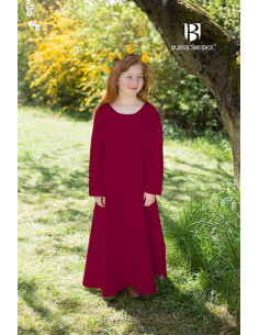 Túnica medieval para niñas, Ylvi burdeos