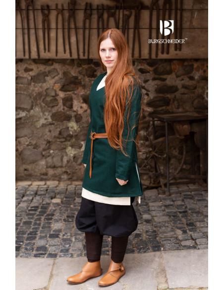 Túnica Medieval Hyria Verde en Lana