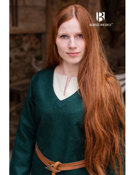 Mittelalterliche Tunika Hyria Grün aus Wolle