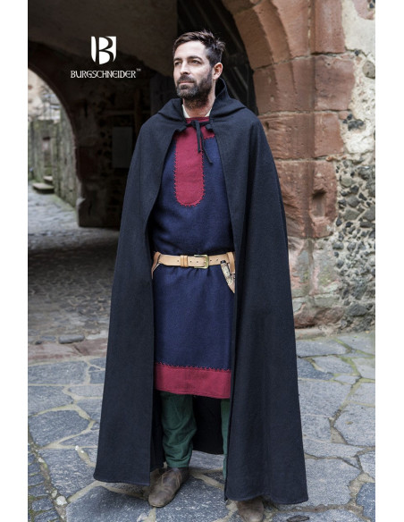 Capa medieval lana Hibernus, negra