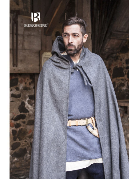 Hibernus mittelalterlicher Wollumhang, grau