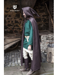 Capa medieval lana Hibernus, marrón