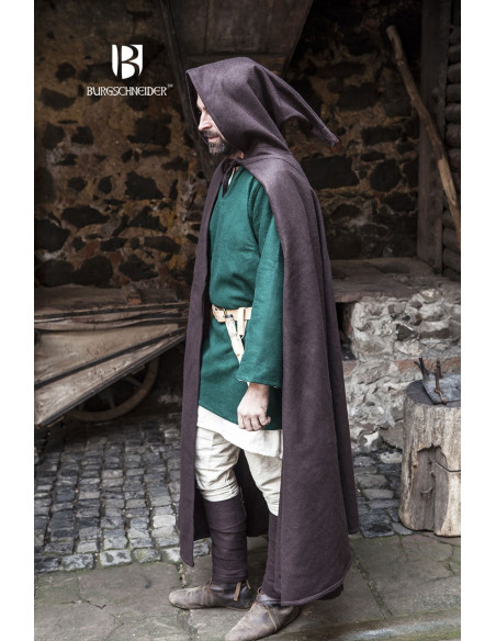 Capa medieval lana Hibernus, marrón