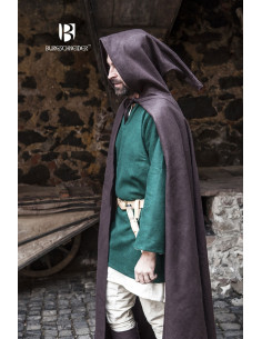 Capa medieval lana Hibernus, marrón 2