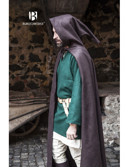 Capa medieval lana Hibernus, marrón