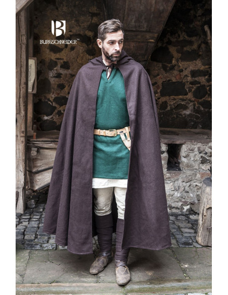 Capa medieval lana Hibernus, marrón