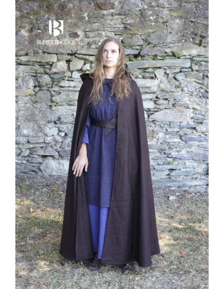 Capa medieval lana Hibernus, marrón