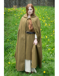 Capa medieval lana Hibernus, mostaza