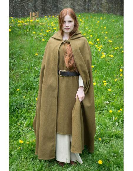 Capa medieval lana Hibernus, mostaza