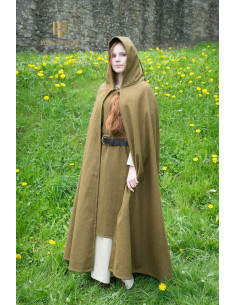 Capa medieval lana Hibernus, mostaza 2