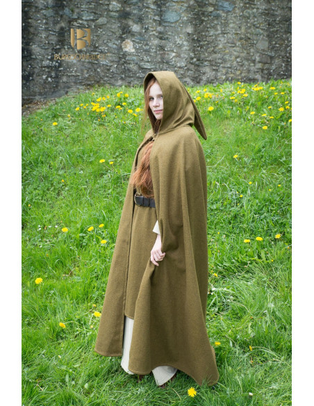 Capa medieval lana Hibernus, mostaza