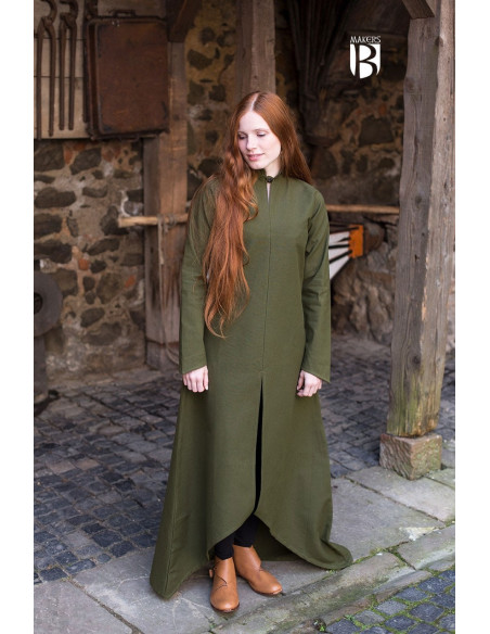 Túnica medieval Ranwen, verde oliva