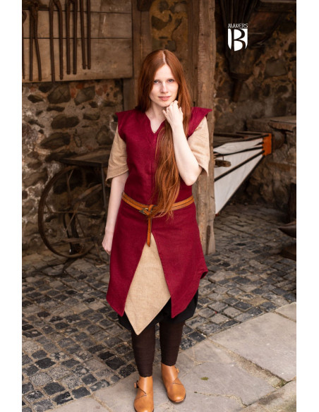 Túnica mujer Meril, lana roja