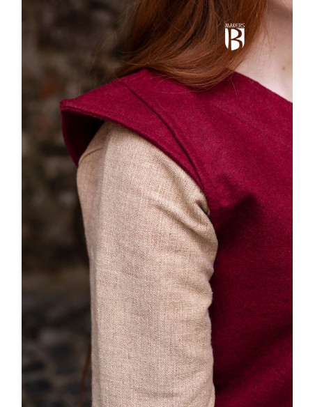 Meril dametunika, rød uld