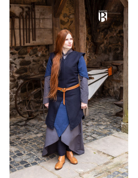 Meril Damentunika, blaue Wolle