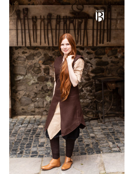 Meril damestuniek, bruine wol