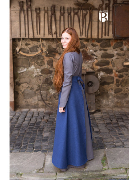 Falda medieval Mera, algodón azul