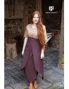 Falda medieval Tharya, algodón marrón