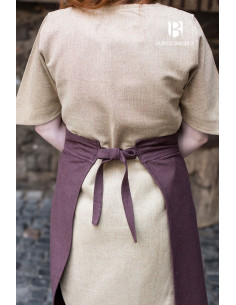 Falda medieval Tharya, algodón marrón