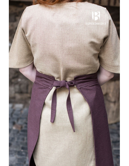 Falda medieval Tharya, algodón marrón