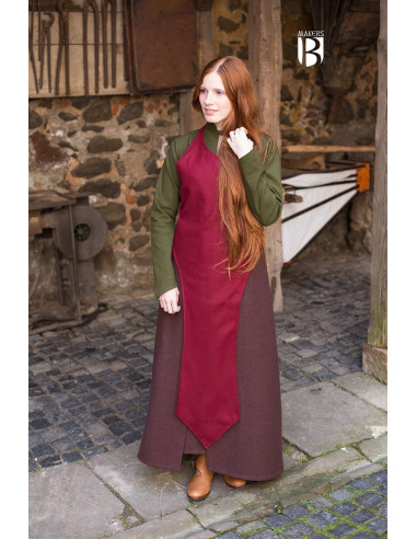 Delantal medieval Apron, lana roja