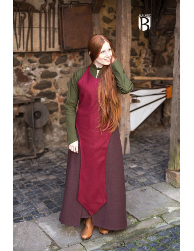 Delantal medieval Apron, lana roja