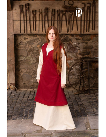 Vestido medieval Lannion, rojo