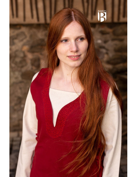 Vestido medieval Lannion, rojo
