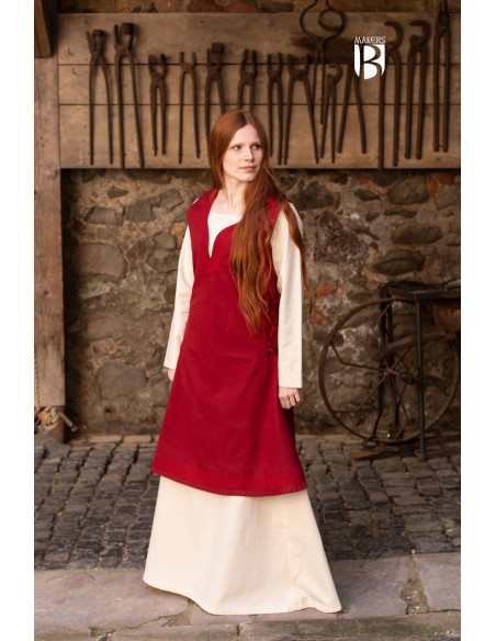 Vestido medieval Lannion, rojo