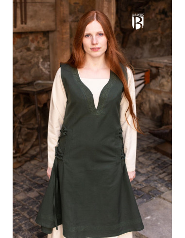 Middeleeuwse jurk Lannion, groen