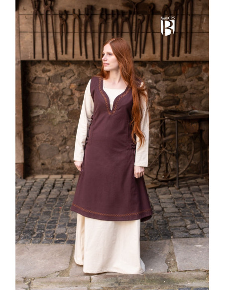 Vestido medieval Lannion, marrón