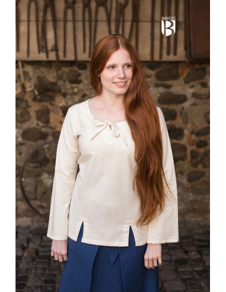 Blusa medieval Lysia, natural