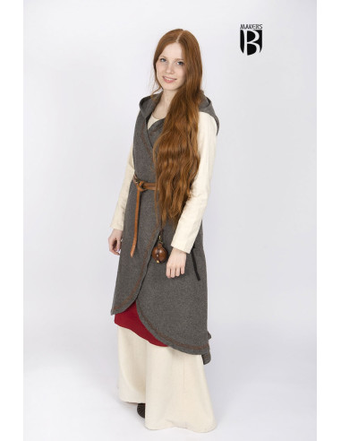 Brial medieval Myrana, lana gris