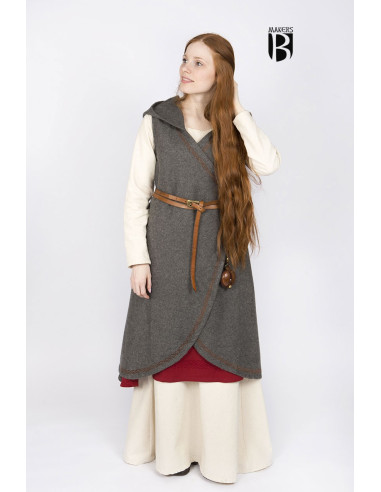Brial medieval Myrana, lana gris