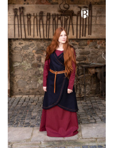 Brial medieval Myrana, lana azul