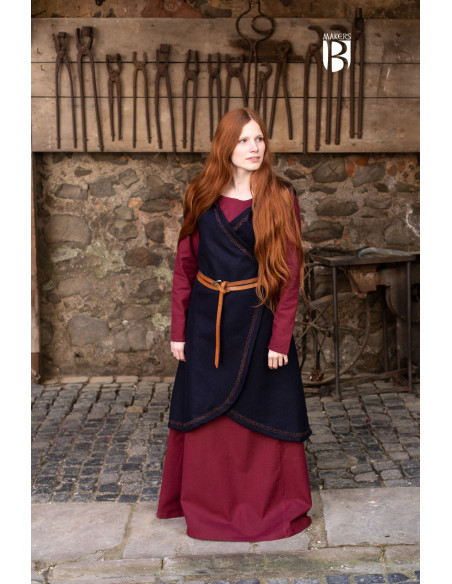 Brial medieval Myrana, lana azul