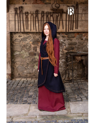 Brial medieval Myrana, lana azul