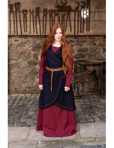 Brial medieval Myrana, lana azul