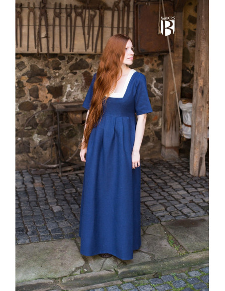 Vestido medieval Frideswinde, azul