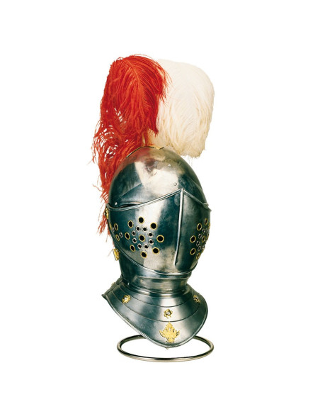 Middeleeuwse helm met veer, Marto