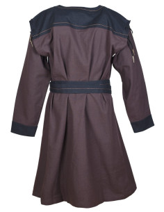 Túnica Medieval Marrón-Negra con mangas desmontables 2