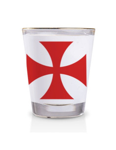 CATA 6 Vasos Llamarada Esmerilado Cata Sello Templarios De Estaño 