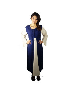 Dunkelblaues mittelalterliches Kleid aus Baumwolle