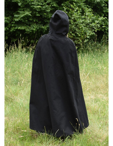 Capa medieval para niños, negra