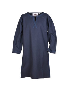 Túnica medieval larga Albrecht, azul oscuro